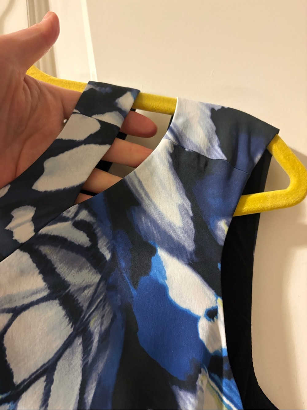 Karen Millen Monarch Butterfly Print Blue & Black Printed Sheath Dress - Picture 3 of 12